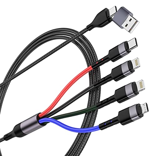 Multi Charging Cable10ft Multi Phone Charger Cable Braided Universal 4 in 1 Charging Cord Extra Long Multiple USB C Cable with IP/USB C C/Micro USB Charger Cables for iPhone/Pad/Galaxy/Pixel and More – Enhanced Compatibility and Speed