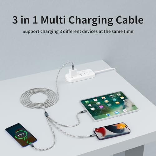 Ultimate 4-in-1 Fast Charging Cable – 65 W Multi-Device Charger with E-Mark Chip for i Phone 16/15/14/13, i Pad, and Laptops – High-Speed USB-C/Lightning Connectivity for Enhanced Performance and Versatility