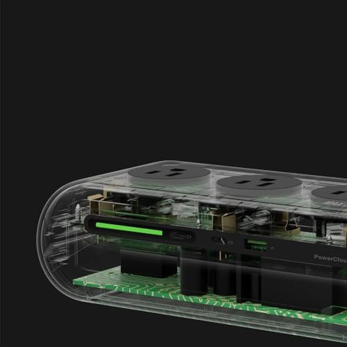 Versatile 65 W Charging Station with 6 Ports – Advanced Surge Protector Power Strip Featuring 3 AC Outlets, 2 USB-C, 1 USB-A, and 5 ft Extension Cord for Rapid Home and Office Charging – Ultimate Desk Accessory for Enhanced Compatibility and Safety