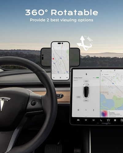 Mag Safe-Enabled Tesla Phone Mount – Premium Magnetic Dashboard Holder for i Phone 12-15 | Versatile Foldable Design for Model 3/Y | Ultimate Safety & Effortless Navigation Accessory
