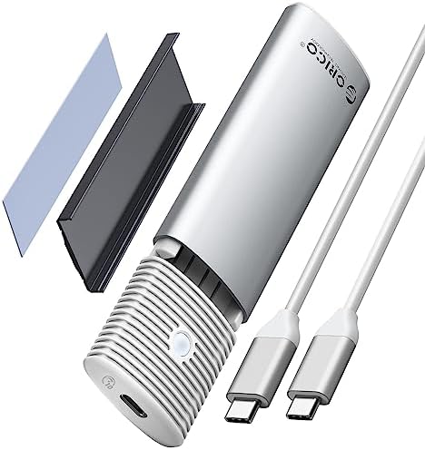 ORICO Tool-Free M.2 NVMe SATA SSD Enclosure Adapter – High-Speed USB-C 3.2 Gen 2 External Drive for 2230/2242/2260/2280 M.2 SSDs – Durable Aluminum Case with UASP & TRIM Support for Optimal Performance – Portable Data Storage Solution