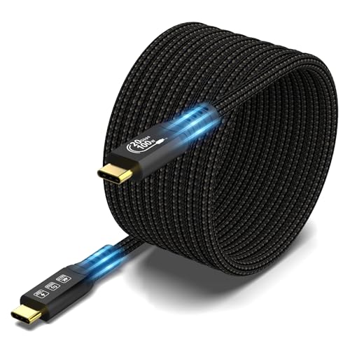 Ultra-Fast USB C Cable 3.2 Gen 2 X2 – 20 Gbps Lightning Data Transfer & 4 K UHD Video Streaming – 5 A/240 W Rapid Charging with E-Marker Technology – Thunderbolt 3/4 Compatible for Mac Book Pro, Galaxy, Pixel & More – Rugged Design for Superior Performance & Versatile Connectivity