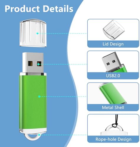 EASTBULL 32 GB USB Flash Drive 10-Pack – High-Speed USB 2.0 Portable Storage Solution for Effortless Data Backup and File Transfers, Sleek Black Design for Professionals and Students