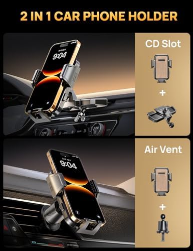 Universal CD Slot Car Phone Mount by GUANDA TECHNOLOGIES – Premium Adjustable Anti-Slip Holder for i Phone & Android Devices with Versatile Air Vent Clip for Safe Navigation and Enhanced Accessibility