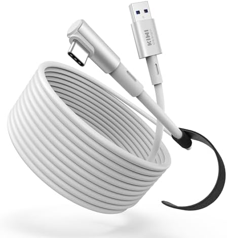 Unleash Your VR Potential with the KIWI Design 16 FT Link Cable for Oculus Quest 3 – High-Speed USB 3.0, 5 Gbps Data Transfer, Durable Build for Seamless Gameplay and Ultimate Freedom of Movement