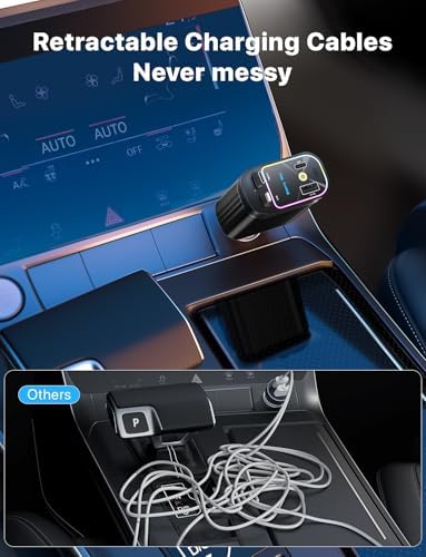 Celestial Power: 4-in-1 Starlight Retractable Car Charger with Fast Dual USB Ports – Compatible with i Phone 15/14/13 – Innovative Tangle-Free Charging Solution for Enhanced Portability and Style