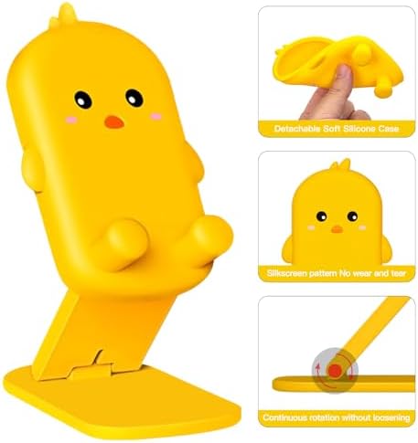 Cute Cell Phone Stand Foldable Adjustable Animal Phone Holder for Desk Silicone Protection Compatible with iPhone 16 15 14 13 12 Pro Max iPad Tablet Desk Accessories (Green Bear) – Enhanced Compatibility and Speed