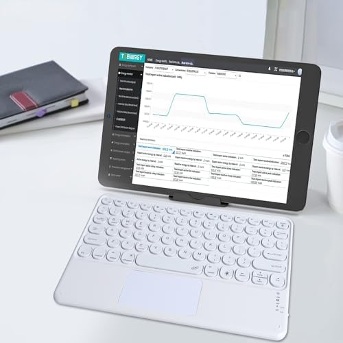Compact Bluetooth Keyboard for On-the-Go Typing | Rechargeable 10-Inch Wireless Keyboard for Android, i OS & Windows Devices | Sleek, Lightweight Design for Effortless Portability | Perfect for Tablets & Smartphones | Enhance Your Mobile Productivity with Quiet Typing Experience