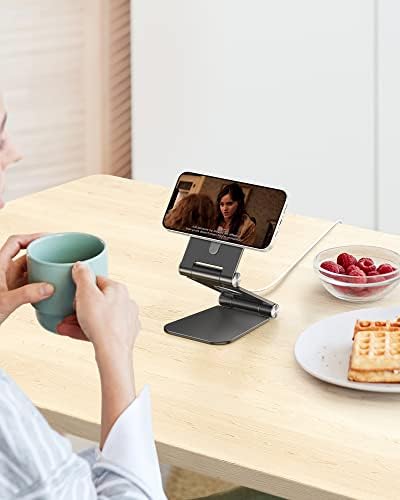 Stand for MagSafe Charger, OMOTON Foldable Phone Stand Holder for MagSafe Accessories， Compatible with iPhone 15/14/13/12 Pro Max/Pro/Mini, Charger for MagSafe Not Included, Black – Enhanced Compatibility and Speed