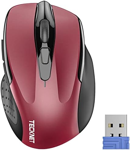 TECKNET Ergonomic Wireless Mouse – High-Performance 2.4 GHz Optical Mouse with 2600 DPI, 6 Customizable Buttons & 24-Month Battery Life for Laptop, PC, Chromebook, and Notebook – Ultimate Comfort and Precision for Work and Play