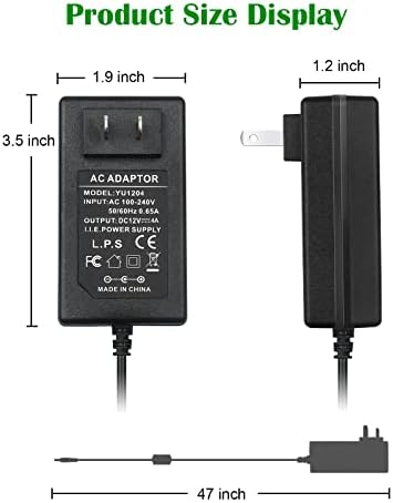 Le Tao Xing 12 V 4 A Power Supply Adapter – Reliable AC to DC Charger for LED Strip Lights & CCTV Systems | High-Efficiency 48 W Output with 5.5 mm x 2.5 mm Connector for Universal Compatibility and Rapid Power Delivery