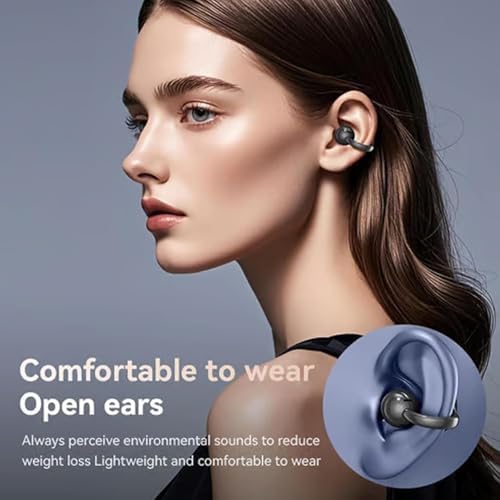 Elevate Your Audio Experience with M100 Clip-On Bluetooth 5.4 Headphones – Waterproof & Sweatproof Design, Touch Screen Controls, Stylish Purple Finish for Music Lovers on the Go, Perfect for Active Lifestyles and Seamless Calls Anytime