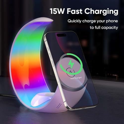 All-in-One 3 in 1 Wireless Charging Station for Apple Devices – Fast Magnetic Charger Stand for i Phone 15/14/13/12/11/10/9/8/SE, Apple Watch, Air Pods – Sleek, Compact Design with Enhanced Safety Features