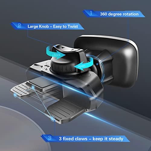 VOLPORT Universal 360° Magnetic Car Mount – Secure CD Slot Holder for Smartphones & Mini Tablets – Compatible with i Phone 15/14/13/12/11 Pro Max, Samsung & More – Enhanced Stability for Safe Driving Navigation