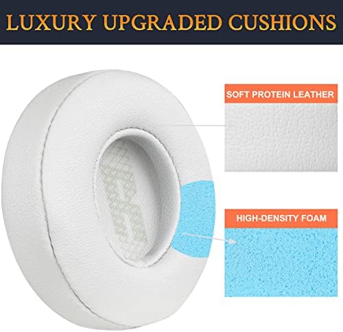 Transform Your JBL Live 460 NC Headphones with SOULWIT Premium Replacement Ear Pads – Luxurious Protein Leather & Noise Isolation Foam for Enhanced Comfort and Immersive Sound Experience – Effortless Installation in Stylish Grey