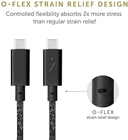 Native Union Type-C Belt Cable Pro – 8 ft Durable USB-C to USB-C Charging Cable with Leather Strap for i Phone 16, Mac Book Pro M2 – 240 W Fast Charge & Data Transfer Solution, Enhanced Resilience for Home & Office Use