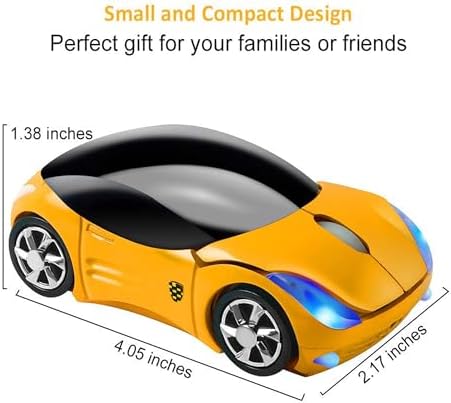 Sporty Pink Wireless Car-Shaped Optical Mouse – Portable 1600 DPI Mini Wireless Mice with USB Receiver for Laptop & Desktop – Ergonomic Design for Travel & Home Use – Unique Gift Idea for Tech Lovers