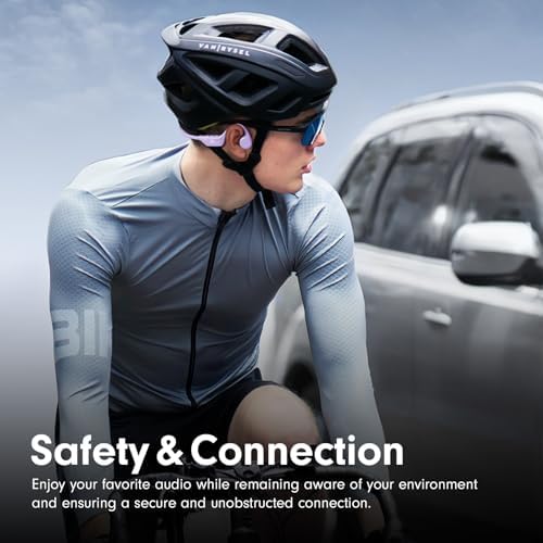 Revolutionize Your Active Lifestyle with Lilac Bone Conduction Headphones – Bluetooth 5.4 Wireless Earbuds Featuring 10 Hours of Playtime, Waterproof for Running and Cycling, Open-Ear Design for Enhanced Awareness