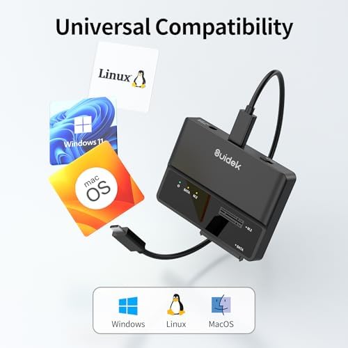 Ultra-Fast 10 Gbps NVMe SSD Enclosure – Tool-Free USB to M.2 & SATA Adapter for M Key & M+B Key Drives – Compact External Hard Drive Reader for 2.5″/3.5″ SSD/HDD – Maximize Storage Speed & Compatibility for Professionals and Tech Enthusiasts