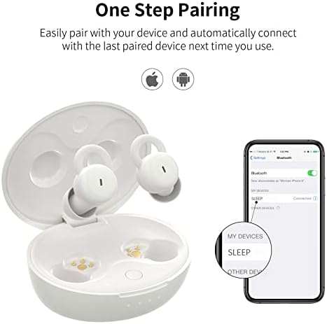 Ultimate Sleep Enhancer: Ultra-Comfort Bluetooth Earbuds for Side Sleepers – Advanced Noise-Cancellation for Snoring Relief and Restorative Sleep – Discreet, Lightweight Design for Uninterrupted Nighttime Bliss