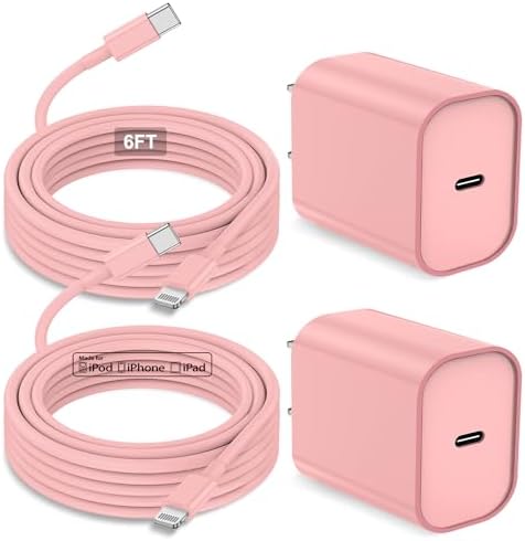 MFi Certified 20 W USB-C to Lightning Fast Charger for i Phone 14/13/12 – 6 FT Durable Cable & Power Delivery Block in Stylish Blue – Ultimate Solution for Rapid Charging of All Apple Devices Including i Pad Pro, XS, XR, 8 Plus – Optimized for Reliability and Speed