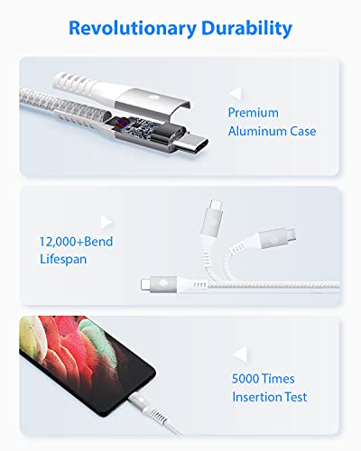 Experience Unmatched Connectivity with CONMDEX 10 Gbps USB C Cable [6 ft, 2-Pack] – Fast Charging & High-Speed Data Transfer for i Phone 16 Plus, 16 Pro Max, Samsung Galaxy S25 – Ultimate Android Auto & Device Compatibility in Sleek Black Design for Seamless Performance and Durability