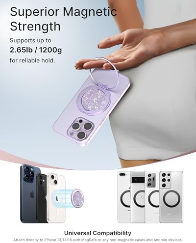 typecase Folding Phone Stand: Foldable Smartphone Holder for Desk – Ultra Thin Adjustable Kickstand – Magnetic Phone Grip Home Desk Accessories Compatible with Phone Tablets – Enhanced Compatibility and Speed