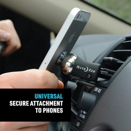 Nite Ize Steelie Original Vent Kit – Premium Magnetic Phone Mount for Effortless Car Vent Attachment – Versatile Hands-Free Holder with Neodymium Magnets – 360-Degree Rotation for Navigation and Calls – Essential Portable Car Accessory for Smartphones and Cases – Enhance Safety and Connectivity on the Road