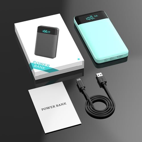 Ultra Slim 10800 m Ah Portable Charger with LCD Display – Fast Charging Power Bank with 20 W PD USB-C Output, Ideal for i Phone 15, 14 & Samsung Android – Compact Power Solution for On-the-Go Charging