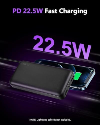 Miady Dual 20000 m Ah Portable Charger 2-Pack – PD 22.5 W Fast Charging Power Bank with USB-C Ports for i Phone 16/15/14/13/12/X, Galaxy 24/22, i Pad & Android – Ultimate Travel Companion for Rapid Device Recharging and Enhanced Versatility