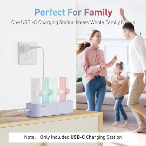 i WALK Family-Sized USB-C Charging Station for Portable Power Banks – Efficient Multi-Device Dock for i Phone & More – Sleek Design, Fast Charging, Enhanced Compatibility – Ideal Home & Office Solution in White