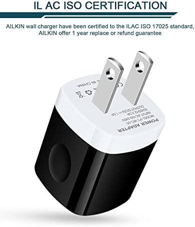 AILKIN 5-Pack USB Wall Charger Plug – Fast Charging Block for i Phone 16/15/14/13/12/11/XR/XS, i Pad Pro/Air – Universal 1-Port Power Adapter Charging Cubes for Home, Office & Travel – Lightweight, Durable & Efficient Charging Solution