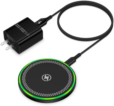 Samsung S25 Fast Wireless Charging Pad – Ultra-Fast Power Station for Galaxy S Series & i Phone 16/15/14 – QC 3.0 Compatible Charger with Smart Overheat Protection – Sleek Desk & Bedside Design for Effortless Charging