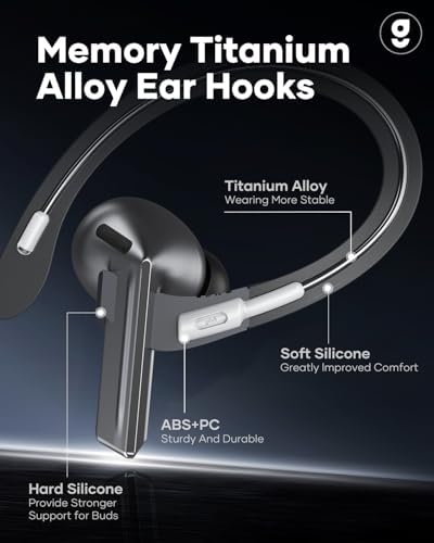 Gcioii Titanium Alloy Anti-Slip Ear Hooks with Secure Lanyard for Samsung Galaxy Buds 3 Pro & 3 – Ultimate Sports Accessories for Enhanced Comfort and Stability During Workouts – Perfect for Active Lifestyles