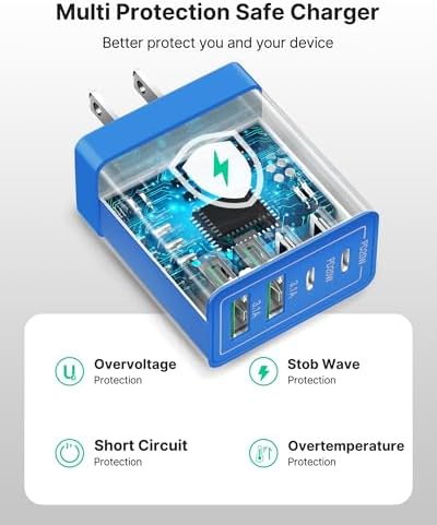 Aiminu 40 W 4-Port USB C Wall Charger Block 3-Pack – Efficient PD Fast Charging Solution for i Phone 15/14/13/12/11/Pro Max, i Pad & Android Devices – Ideal for Home, Travel, and Multi-Device Power Needs