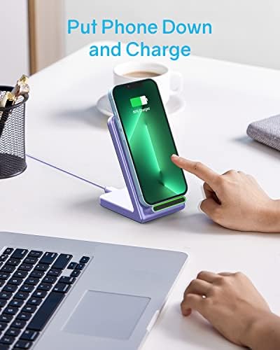 3-in-1 Wireless Charging Station for Apple Devices – Fast Charging Dock for i Phone 15/14/13/12 Pro Max, Apple Watch Series 8/7/SE/6/5/4/3/2, and Samsung Phones – Sleek Multi-Device Charger with Enhanced Safety Features and Compact Design