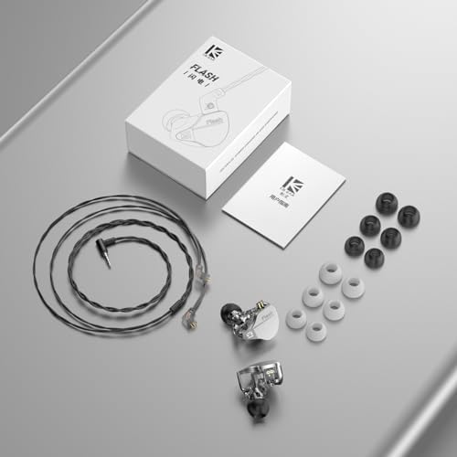 Transform Your Sound Journey with keephifi KBEAR Flash Hi-Fi Earphones – Premium Dual Driver Hybrid In-Ear Monitors in Stunning CNC Aluminum Alloy, Featuring Detachable 2 PIN-C Cable for Customization and Ergonomic Comfort for Extended Listening Sessions (Purple, Without Mic)