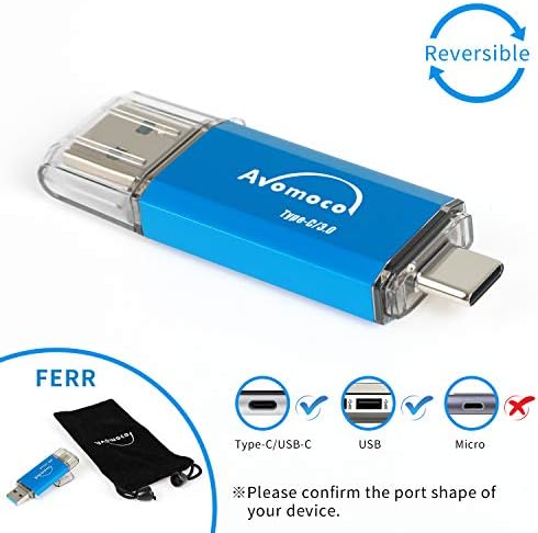 128 GB USB 3.1 Type C Dual High-Speed Photo Backup Stick – Effortless Data Transfer for Android Devices & Tablets – Versatile Memory Drive for Galaxy, LG, Google, Moto – Compact & Durable Storage Solution for Photos, Videos, and Files