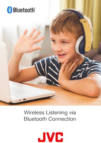 JVC HAKD10 WP Pink Bluetooth Headphones for Kids – 16-Hour Playtime with Safe Active Volume Limiter, Customizable Stickers for Personal Style, Comfortable Adjustable Headband, and Easy-Clean Soft Ear Pads for Young Music Lovers