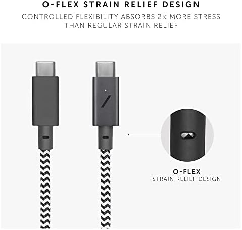 Native Union Type-C Belt Cable Pro – 8 ft Durable USB-C to USB-C Charging Cable with Leather Strap for i Phone 16, Mac Book Pro M2 – 240 W Fast Charge & Data Transfer Solution, Enhanced Resilience for Home & Office Use