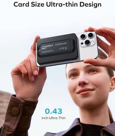 MOMAX 10000 m Ah Magnetic Power Bank – Wireless Portable Charger with 20 W Fast Charging for i Phone 15/14/13/12 Series – Built-in USB-C Cable & Stand for Enhanced Convenience and Versatility – Ultimate Solution for On-the-Go Charging