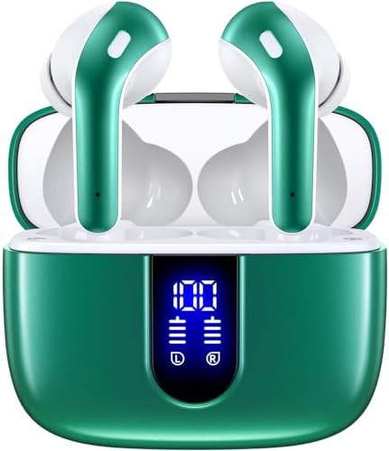 TAGRY True Wireless Bluetooth Earbuds – 60 Hours Playback with LED Battery Display, IPX5 Waterproof, Wireless Charging Case – Perfect for Sports, TV, Smartphones, and Laptops – Superior Sound Quality and Comfort for Active Lifestyles