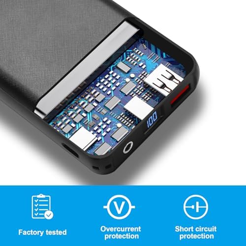 High-Capacity 10000 m Ah Portable Power Bank for Heated Clothing and Smart Devices – 7.4 V Fast Charging with LED Display, Compact Design for On-the-Go Convenience and Enhanced Compatibility – Ideal for Heated Jackets, Vests, Sweatshirts, and Mobile Devices