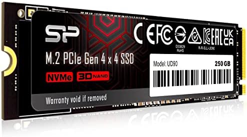 Elevate Your Computing Experience with Silicon Power 500 GB UD90 NVMe 4.0 Gen4 PCIe M.2 SSD – Lightning-Fast Read/Write Speeds of 5,000/2,700 MB/s for Gamers and Creators – Compact, Reliable Storage Solution with Superior Compatibility for All Devices