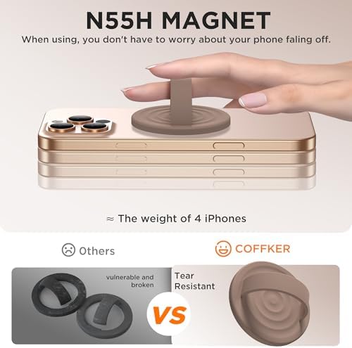 Revolutionary Magnetic Phone Ring Grip Holder – Ergonomic Silicone Finger Loop for i Phone Pro Max/Plus, 12/13/14/15/16 Series – Compatible with Mag Safe – Oat Color Enhances Aesthetics and Comfort – 360-Degree Rotation for Effortless Use – Secure Your Device with Style and Stability – Essential Smartphone Accessory for Unmatched Usability and Convenience