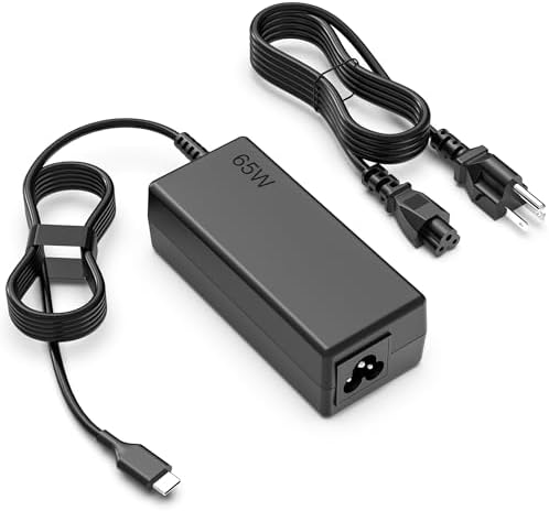 SLE-TECH 65 W USB-C Fast Charging Laptop Charger for Lenovo – Versatile AC Adapter Compatible with Think Pad, Yoga & Chromebook Models – Compact, Lightweight Design for T480, T480 s, C930, C940, 100 e, 300 e, 500 e – Enhanced Safety Features for Reliable Device Protection and Extended Battery Life