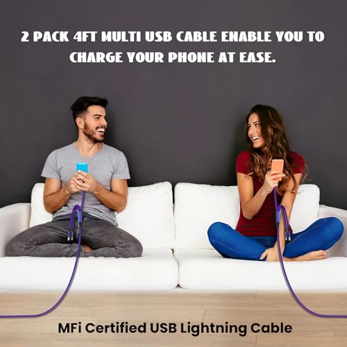240 W 4-in-1 USB C Charging Cable – 6 FT Multi-Device Power Solution with LED Indicator for i Phone 16/15/14 Pro, Mac, i Pad, Samsung S25/S24 – Fast Charging Compatibility, Durable Design for Home & Travel