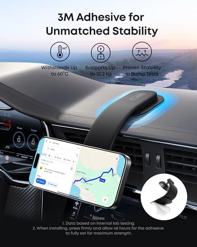 Anker Nano 15 W Qi2 Wireless Car Charger – 360° Adjustable Magnetic Charging Mount with Detachable Pad and Durable Alloy Bracket for i Phone 16/15/14/13/12 Series (Includes Adapter) – Effortless Fast Charging and Enhanced Stability for On-the-Go Power