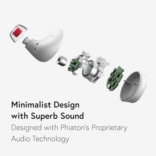 Phiaton Bonobuds Lite True Wireless Earbuds – Stylish Floral White | 11-Hour Battery Life | Advanced Clear Voice Technology and Ambient Listening Mode | Premium Bluetooth Earphones for Audio Enthusiasts and Professionals