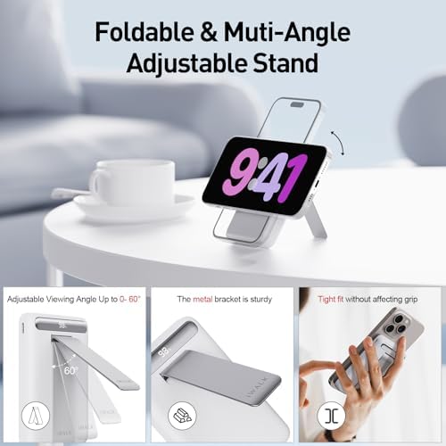 i WALK Qi2 Certified 15 W Magnetic Wireless Power Bank – 10000 m Ah Portable Charger with Adjustable Stand & LED Display for i Phone 16/15/14/13/12 Pro/Pro Max/Plus/Mini – Ultra-Fast Charging Solution for On-the-Go Professionals and Travelers